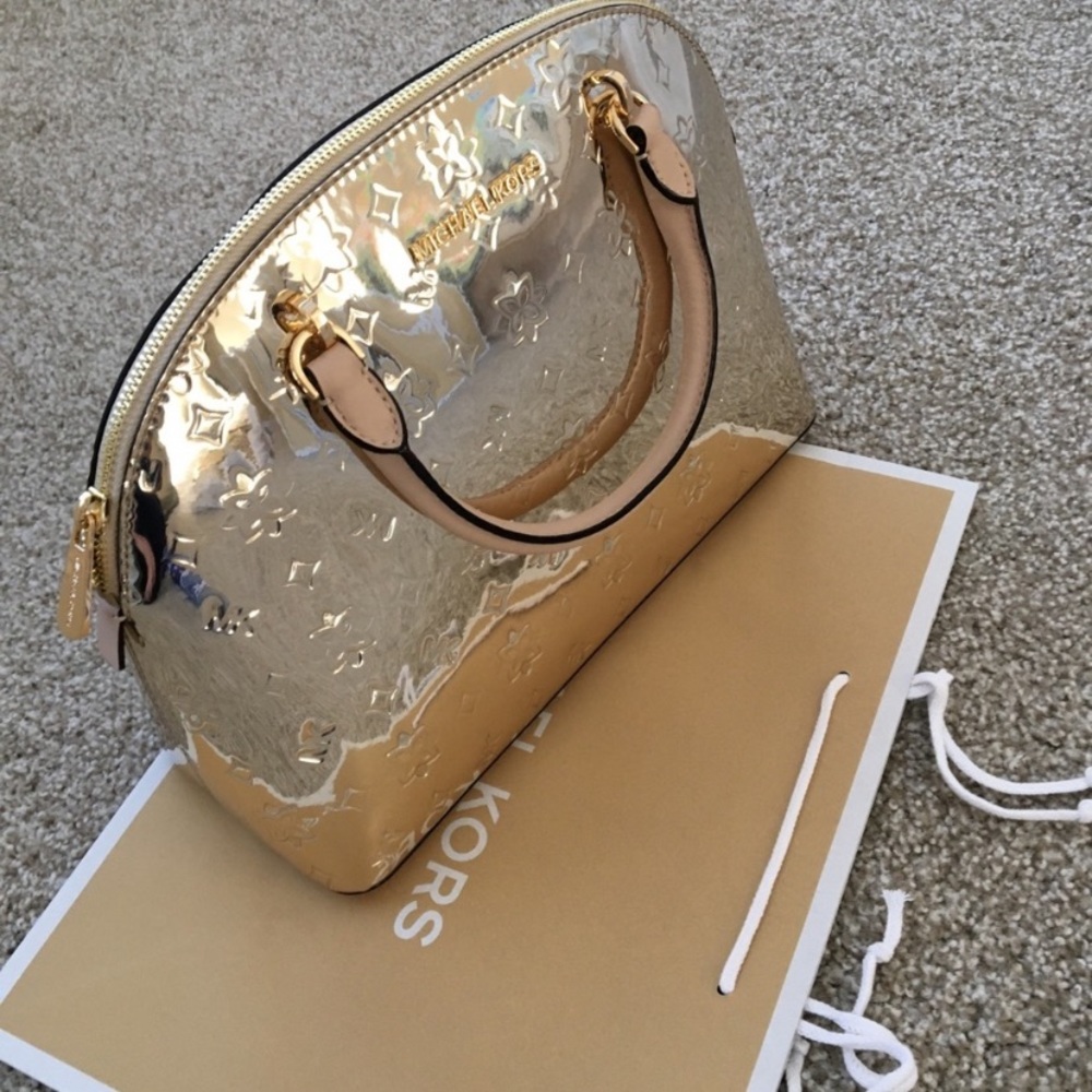 new Michael Kors gold mirrored metallic purse